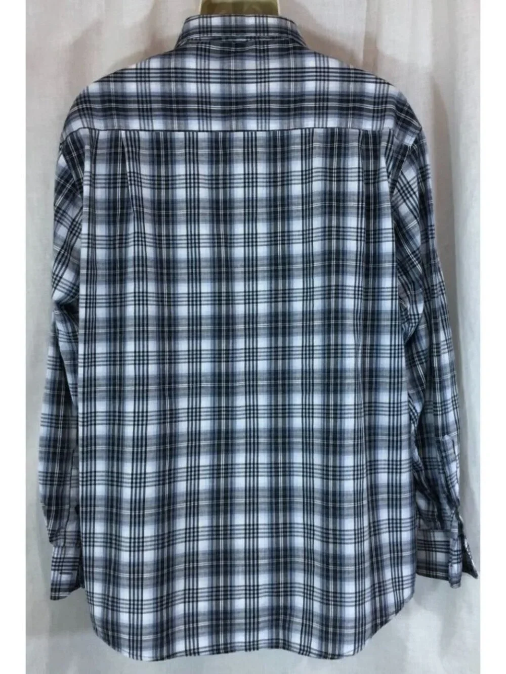 Western Utility Shirt Men XL Navy Plaid Button Up Indie Grunge Skater VTG 90 Y2K - Picture 2 of 10